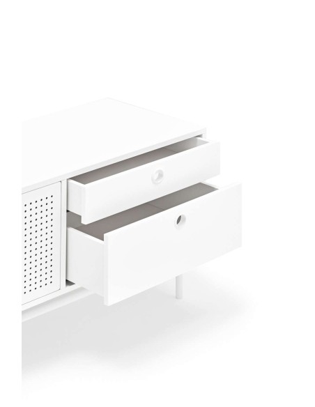 Mueble TV PUNTO 180 cm, DM / Metal Blanco - Teulat. Vackart