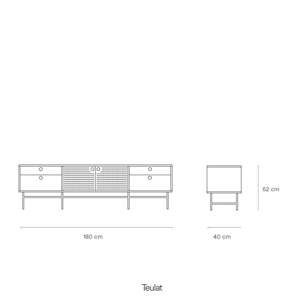 Mueble TV PUNTO 180 cm, DM / Metal Blanco - Teulat. Vackart Mueble TV PUNTO 180 cm, DM / Metal Blanco - Teulat. Vackart