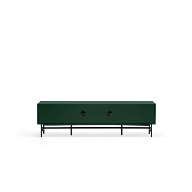 Mueble TV PUNTO 180 cm, Verde Oscuro / Metal Negro - Teulat. Vackart
