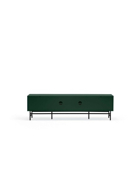 Mueble TV PUNTO 180 cm, Verde Oscuro / Metal Negro - Teulat. Vackart