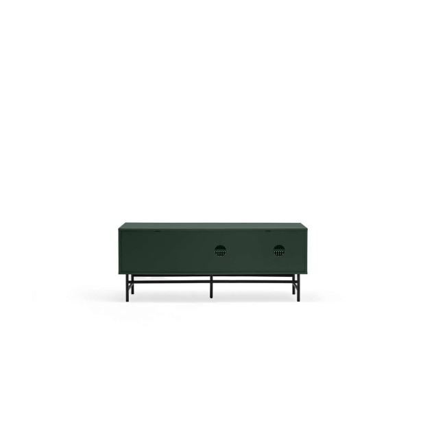 Mueble TV PUNTO 140 cm, Verde Oscuro / Metal Negro - Teulat. Vackart