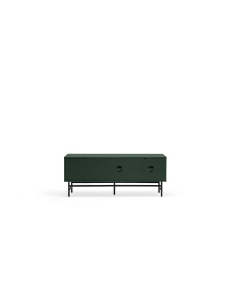 Mueble TV PUNTO 140 cm, Verde Oscuro / Metal Negro - Teulat. Vackart