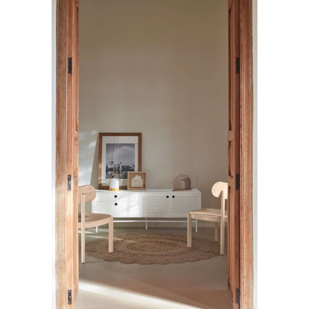 Mueble TV PUNTO 140 cm, DM / Metal Blanco - Teulat. Vackart