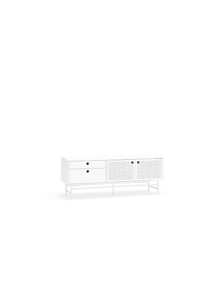 Mueble TV PUNTO 140 cm, DM / Metal Blanco - Teulat. Vackart