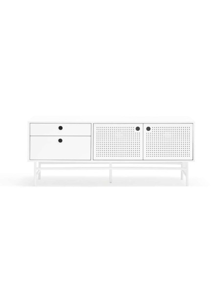 Mueble TV PUNTO 140 cm, DM / Metal Blanco - Teulat. Vackart