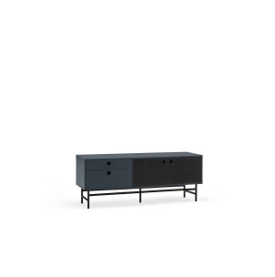 Mueble TV PUNTO 140 cm, Gris Antracita / Metal Negro - Teulat. Vackart 2