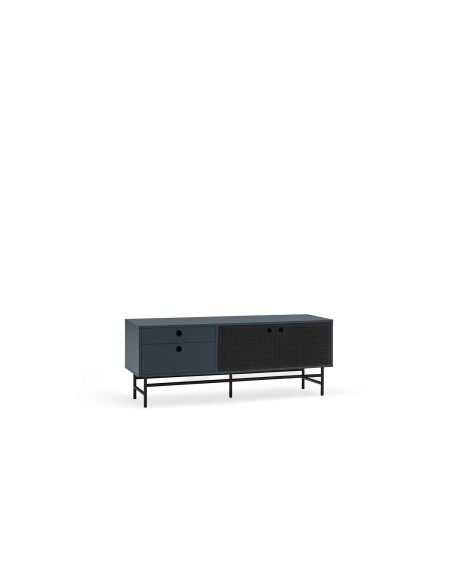 Mueble TV PUNTO 140 cm, Gris Antracita / Metal Negro - Teulat. Vackart