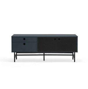 Mueble TV PUNTO 140 cm, DM Gris Antracita / Metal Negro - Teulat. Lo más exclusivo en muebles de diseño y decoración, sólo en Vackart tu tienda de diseño.