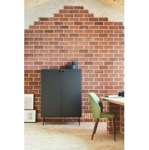 Aparador PUNTO Alto 130 cm, DM Verde Oscuro / Negro - Teulat. Vackart 2