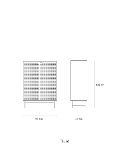 Aparador PUNTO Alto 130 cm, DM Verde Oscuro / Negro - Teulat. Vackart