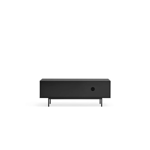 Mueble TV SIERRA 140x40 cm, DM Negro / Roble - Teulat. Vackart