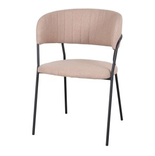 Silla DAMES SALMÓN, Metal Negro / Textil - Vackart. Las modernas y exclusivas sillas de diseño nórdico en Vackart, tu tienda de diseño online.