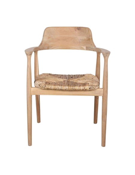 Silla con Brazos MANDALAY, Teca / Fibra Natural. Vackart