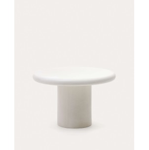 Mesa redonda Addaia de cemento blanco Ø120 cm - Kave Home. J0100089PR05. Mesa de comedor de estilo Moderno