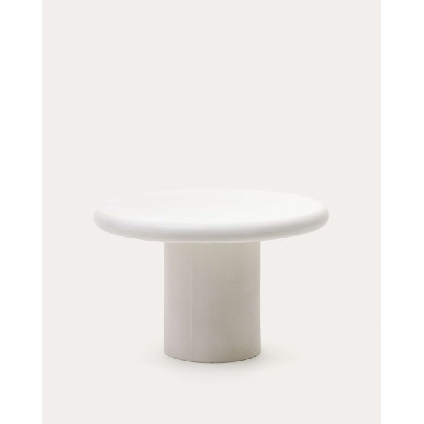 Mesa redonda Addaia de cemento blanco Ø120 cm - Kave Home