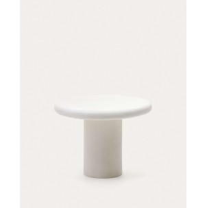 Mesa redonda Addaia de cemento blanco Ø90 cm - Kave Home. J0100090PR05. Mesa de comedor de estilo Moderno