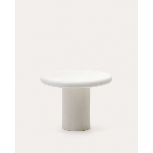 Mesa redonda Addaia de cemento blanco Ø90 cm - Kave Home