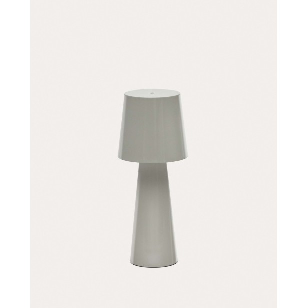 Lámpara de mesa grande Arenys de metal con acabado pintado gris - Kave Home