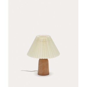 Lámpara de mesa Benicarlo de madera con acabado natural y beige - Kave Home. L0300012JJ12. Lámpara de mesa de estilo Rústico