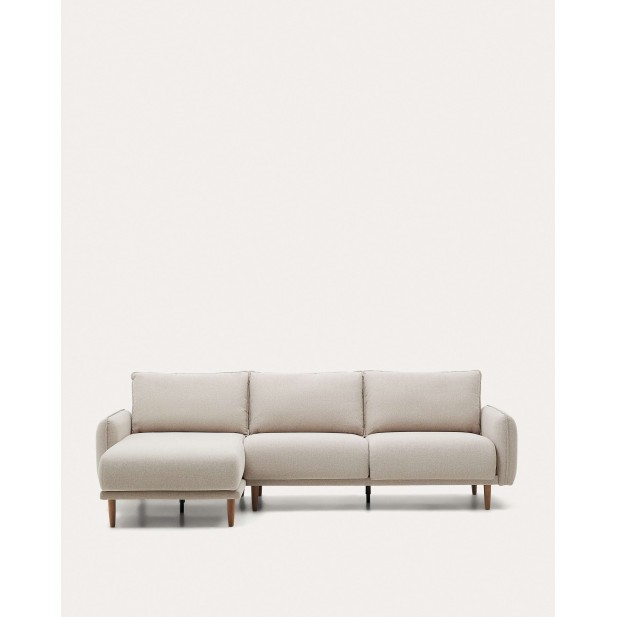 Sofá Carlota 3 plazas con chaise longue derecho/izquierdo beige 262 cm - Kave Home