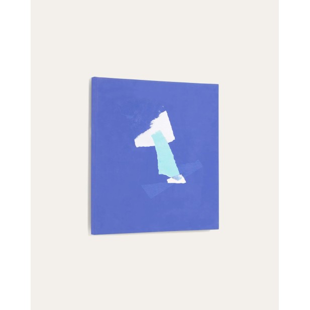 Lienzo abstracto Zoeli azul 50 x 50 cm - Kave Home