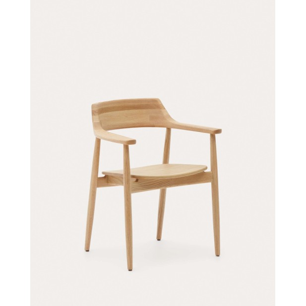 Silla Fondes de madera maciza de roble FSC Mix Credit con acabado natural - Kave Home