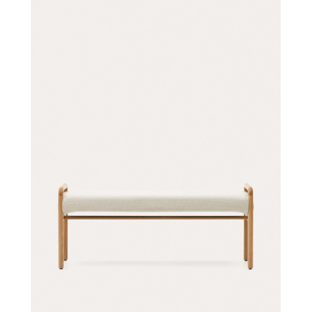 Banco Macaret de madera maciza de roble FSC Mix Credit con acabado natural 120 cm - Kave Home