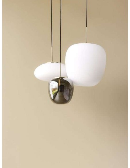 Lámpara de Techo GRÅFTAE Ø25 cm, Vidrio Gris / Latón - Hübsch. Vackart