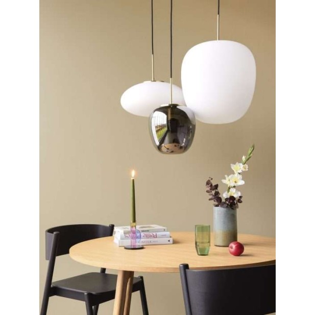 Lámpara de Techo GRÅFTAE Ø25 cm, Vidrio Gris / Latón - Hübsch. Vackart