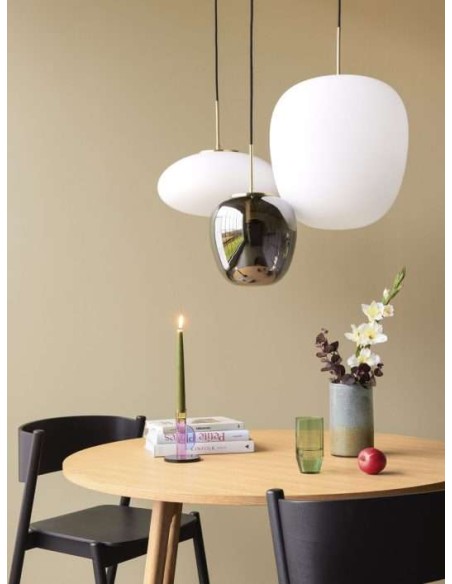 Lámpara de Techo GRÅFTAE Ø25 cm, Vidrio Gris / Latón - Hübsch. Vackart