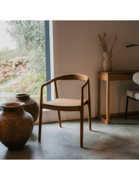 Silla con Brazos NAGOYA, Teca Natural