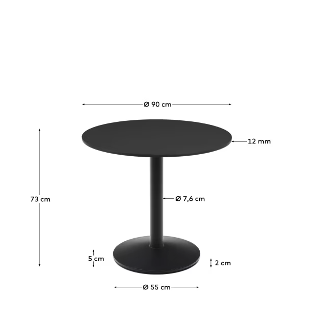 Mesa redonda de exterior Esilda negro...