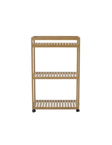 Mesa Auxiliar con Ruedas ADEN, Bambú Natural - Bloomingville; 82054656