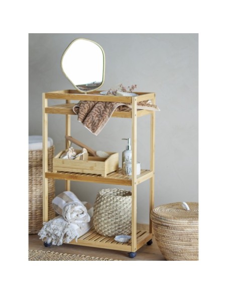 Mesa Auxiliar con Ruedas ADEN, Bambú Natural - Bloomingville