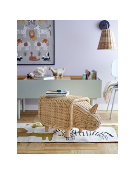 Taburete Infantil SOFFE, Ratán Natural - Bloomingville