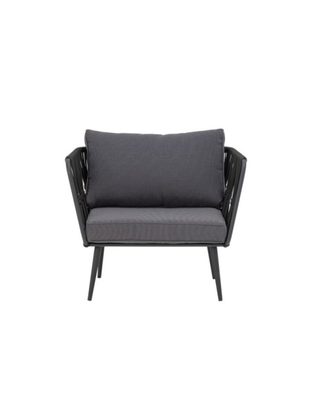 Sillón Exterior PAVONE, Metal / Cuerda Negro - Bloomingville; 82064275