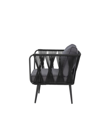Sillón Exterior PAVONE, Metal / Cuerda / Negro - Bloomingville