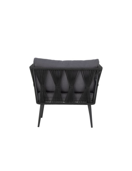 Sillón Exterior PAVONE, Metal / Cuerda / Negro - Bloomingville