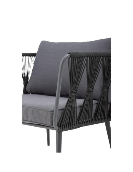 Sillón Exterior PAVONE, Metal / Cuerda / Negro - Bloomingville