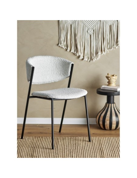 Silla de Comedor MARLO, Textil Blanco - Bloomingville