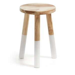 Taburete Brocsy 44 cm Madera Teca - Kave Home, Vackart. Madera Teca de estilo nórdico y diseño moderno. Taburete redondo en madera maciza.