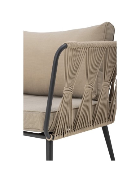 Sofá Exterior PAVONE, Metal / Cuerda / Beige - Bloomingville