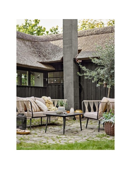 Sofá Exterior PAVONE, Metal / Cuerda / Beige - Bloomingville