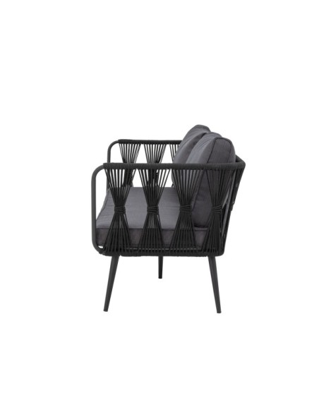 Sofá Exterior PAVONE, Metal / Cuerda / Negro - Bloomingville