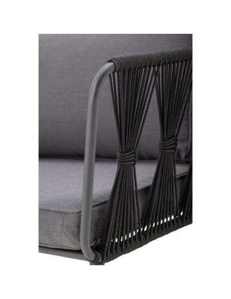 Sofá Exterior PAVONE, Metal / Cuerda / Negro - Bloomingville
