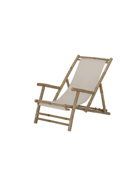 Tumbona KORFU, Bambú / Textil Natural - Bloomingville; 82052856