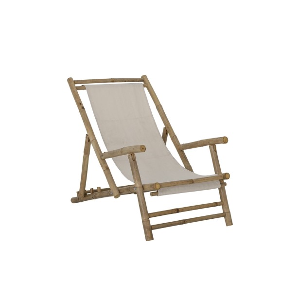 Tumbona KORFU, Bambú / Textil Natural...