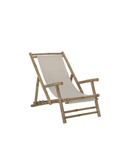 Tumbona KORFU, Bambú / Textil Natural - Bloomingville