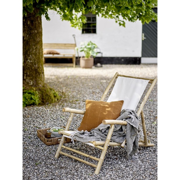 Tumbona KORFU, Bambú / Textil Natural...