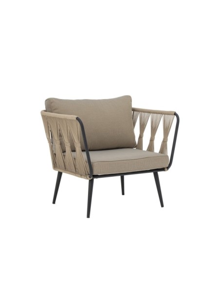 Sillón Exterior PAVONE, Metal / Cuerda Beige - Bloomingville